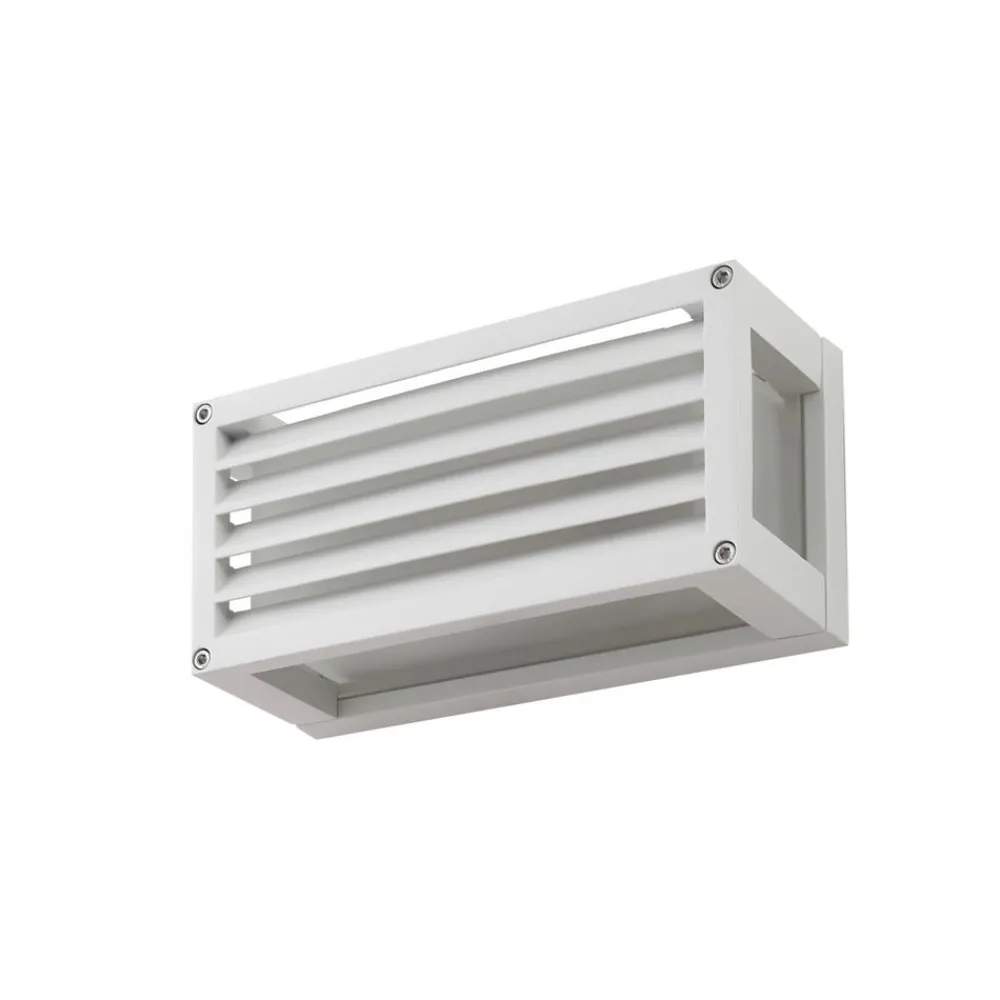 Lucande utendørs vegglampe Aurelien, hvit, 12 cm, stripe, IP54| Terrassebelysning|Vegglamper Utendørs