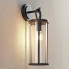 Lucande utendørs vegglampe Emmeline, klar, aluminium, høyde 45 cm| Terrassebelysning|Vegglamper Utendørs