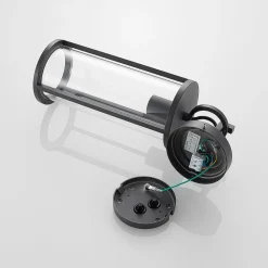 Lucande utendørs vegglampe Emmeline, klar, aluminium, høyde 45 cm| Terrassebelysning|Vegglamper Utendørs