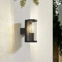 Lucande utendørs vegglampe Zanta, høyde 19,7 cm, IP65, svart| Terrassebelysning|Vegglamper Utendørs