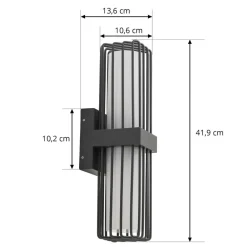 Lucande utendørs vegglampe Chandan, 41,9 cm, antrasitt, aluminium Sale