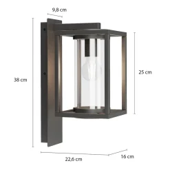 Lucande utendørs vegglampe Ferda, sett med 2, antrasitt, IP44| Vegglamper Utendørs