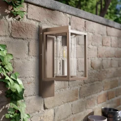 Lucande utendørs vegglampe Ferda, pendel, brun, IP44| Terrassebelysning|Vegglamper Utendørs