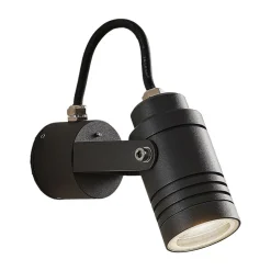 Lucande utendørs veggspotlight Galina, grå, aluminium, 11,2 cm høy| Led-Utendørs|Utespotter