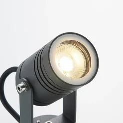 Lucande utendørs veggspotlight Galina, grå, aluminium, 11,2 cm høy| Led-Utendørs|Utespotter