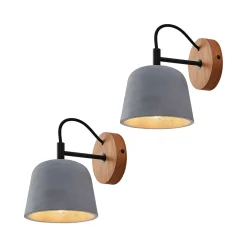 Lucande vegglampe Kalinda, sett med 2, grå, betong, E14 Sale