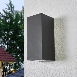 Lucande vegglampe Xava, opp/ned, antrasitt, 2 lyskilder, GU10| Terrassebelysning|Vegglamper Utendørs