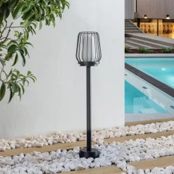 Lucande veilampe Chandan, 80 cm, svart, aluminium| Gatebelysning, Pullert Belysning