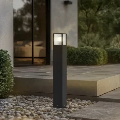 Lucande veilampe Klemens, 90 cm, svart, metall, IP54 Outlet