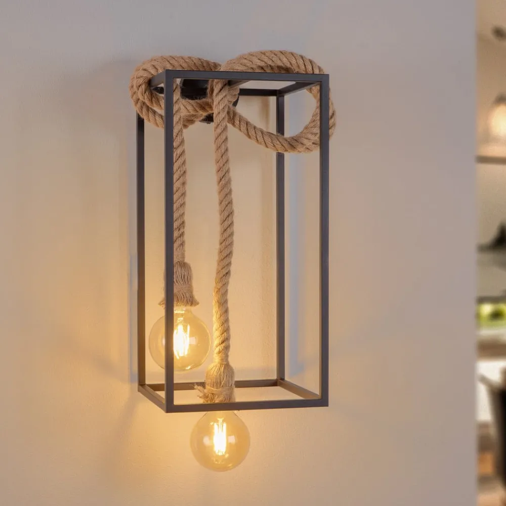 Lucande Vlados vegglampe, bur, 54 cm| Vegglamper