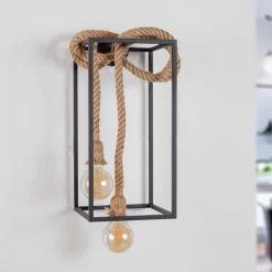 Lucande Vlados vegglampe, bur, 54 cm| Vegglamper