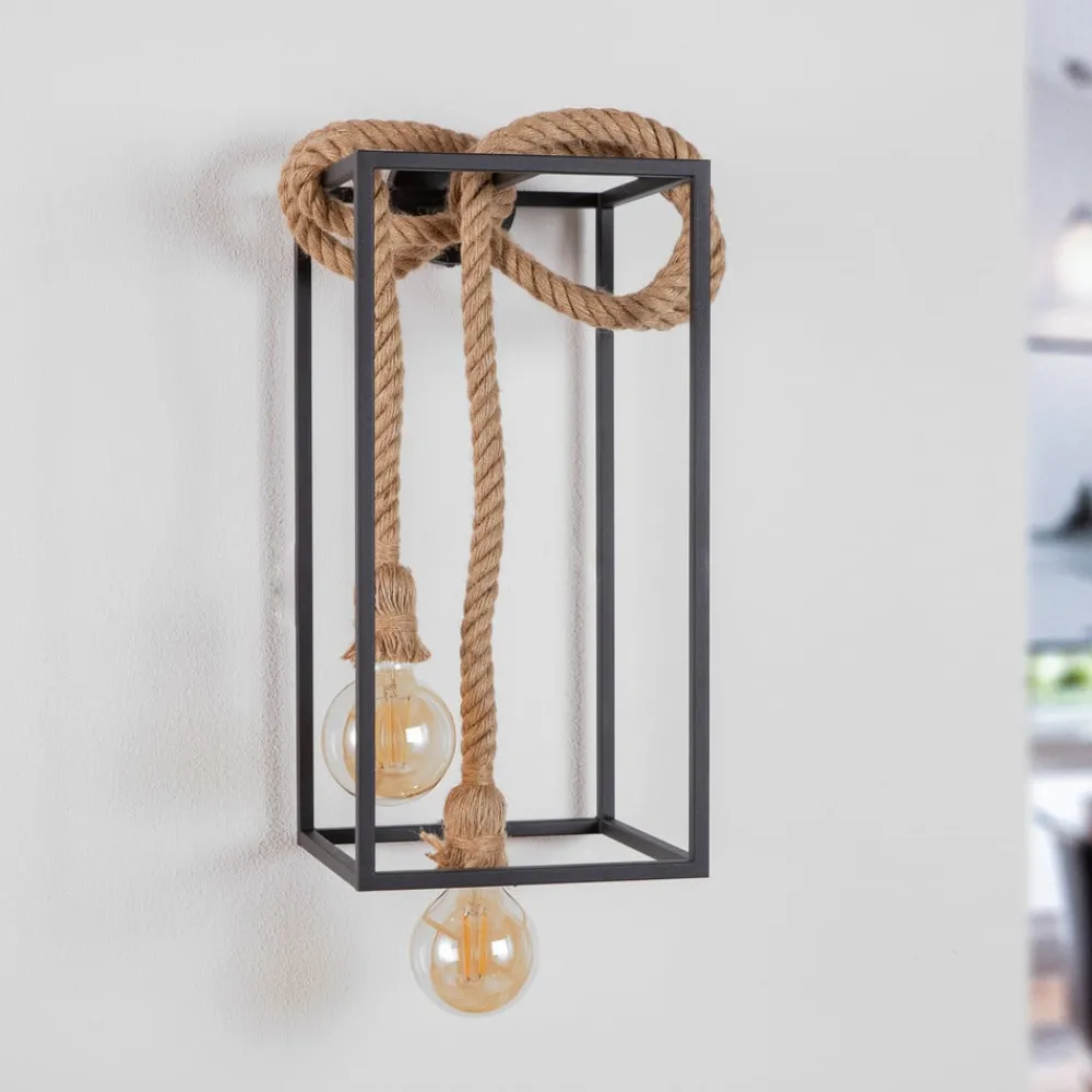 Lucande Vlados vegglampe, bur, 54 cm| Vegglamper