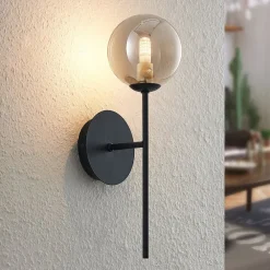 Lucande Wynona vegglampe, 1 lyskilde, svart| Vegglamper