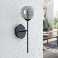 Lucande Wynona vegglampe, 1 lyskilde, svart| Vegglamper