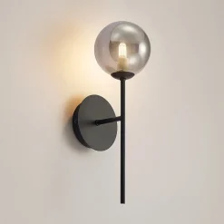 Lucande Wynona vegglampe, 1 lyskilde, svart| Vegglamper