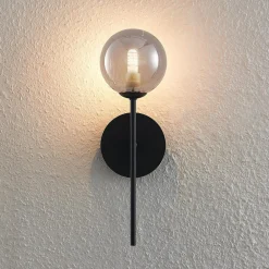 Lucande Wynona vegglampe, 1 lyskilde, svart| Vegglamper