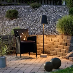 Konstsmide Lucca terrasselampe med jordspyd, svart Best