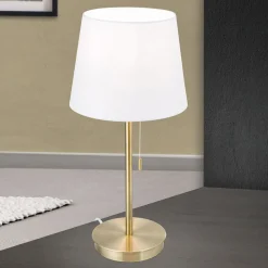 ORION Ludwig bordlampe med USB-port hvit/antikk messing| Bordlamper