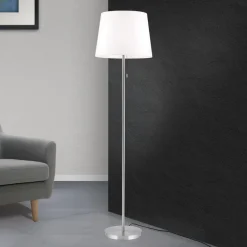 ORION Ludwig gulvlampe i tekstil, matt nikkel Online