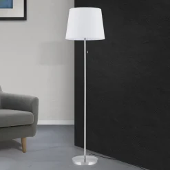 ORION Ludwig gulvlampe i tekstil, matt nikkel Online