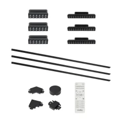 Lindby Lumaro skinnesystem, sporveksler, 6 lyskilder, svart, 48V, dimbar| Skinnesystem