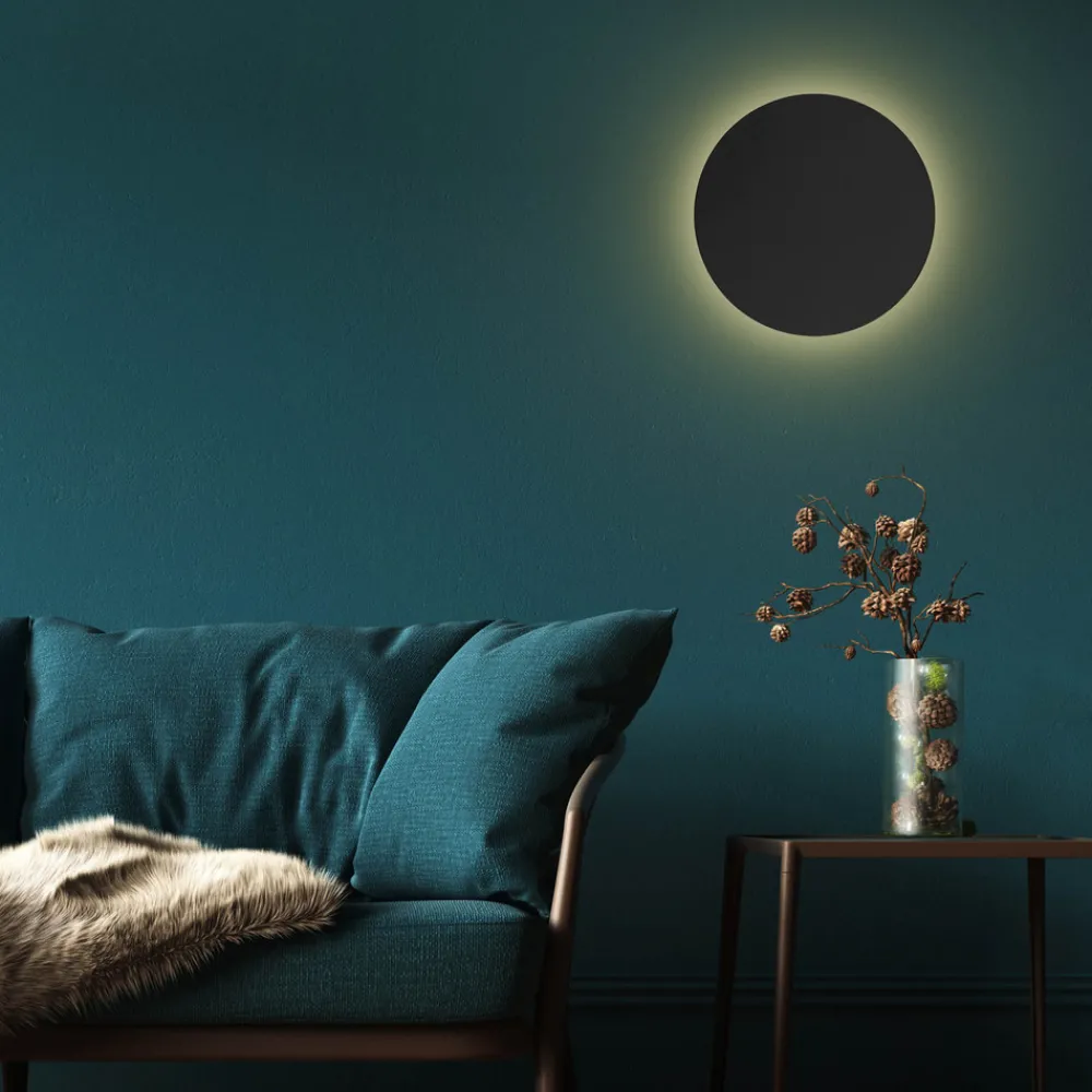 TK Lighting Lunia New vegglampe, svart, Ø 40 cm| Design- Og Hotellbelysning|Vegglamper