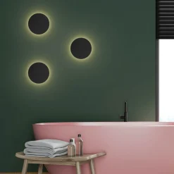 TK Lighting Lunia New vegglampe, svart, Ø 20 cm| Vegglamper