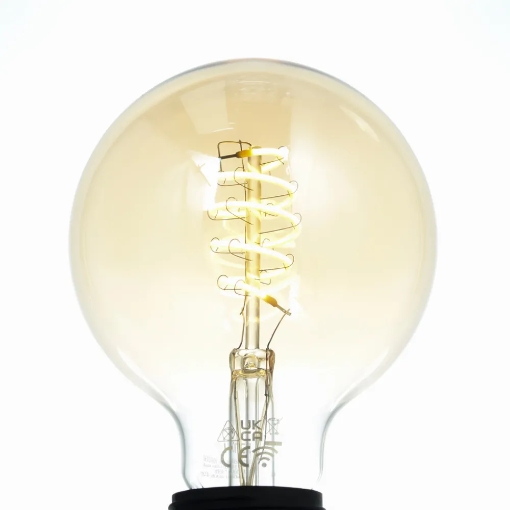 LUUMR Smart LED-pære G95 E27 ravfarget 4,9W Tuya WLAN Best