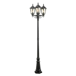 Konstsmide Lyktestolpe Firenze, 3-lyskilder, svart Clearance