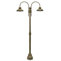 Moretti Luce Lyktestolpe Luca messing antikkobber, 2 lyskilder Hot