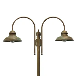 Moretti Luce Lyktestolpe Luca messing antikkobber, 2 lyskilder Hot