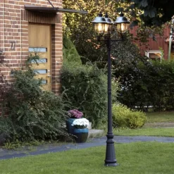 Konstsmide Lyktestolpe Parma 3 lyskilder med rustfritt tak| Lyktestolper
