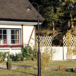 Konstsmide Lyktestolpe Vega, matt svart, 1 lyskilde, 247 cm Outlet