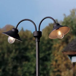 Konstsmide Lyktestolpe Vega, matt svart, 2 lyskilder, 247 cm Best