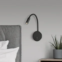 ACB ILUMINACIÓN Lyon LED-leselampe, fleksibel arm, bryter, svart Clearance