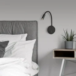 ACB ILUMINACIÓN Lyon LED-leselampe, fleksibel arm, bryter, svart Clearance