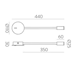 ACB ILUMINACIÓN Lyon LED-leselampe, fleksibel arm, bryter, svart Clearance