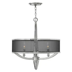 Quintiesse Lysekrone Ascher med oganzaskjerm, 3-lys Outlet