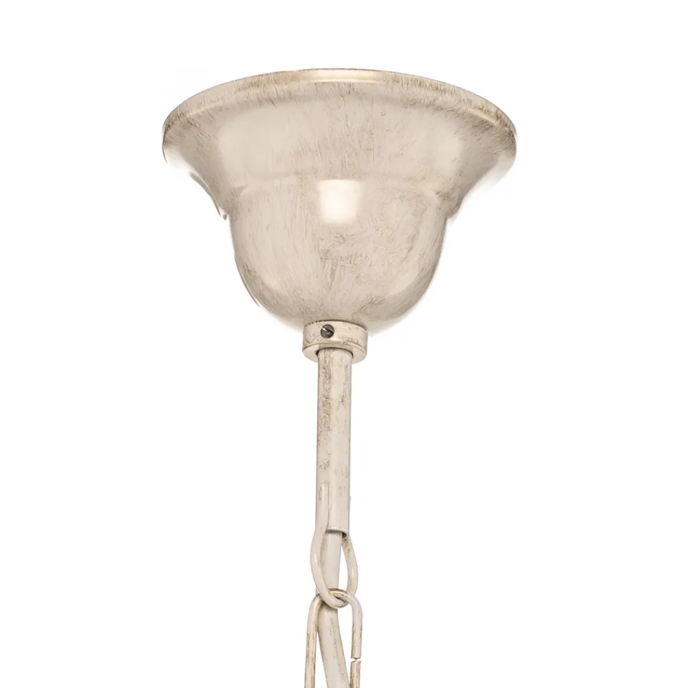 Lamkur Lysekrone Ayleen i stål, 10 lyskilder, hvit Outlet