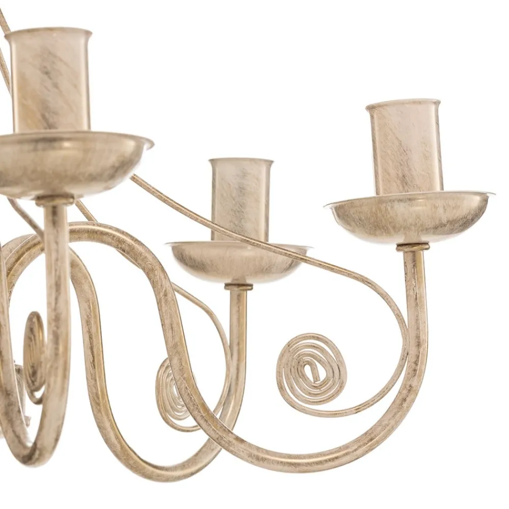 Lamkur Lysekrone Ayleen med 6 lyskilder, 1 nivå, hvit| Lysekroner