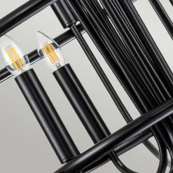 KICHLER Lysekrone Capitol Hill, 12 lyskilder, svart Hot