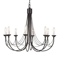 Elstead Lysekrone Carisbrooke, svart, 8 lyskilder| Lysekroner