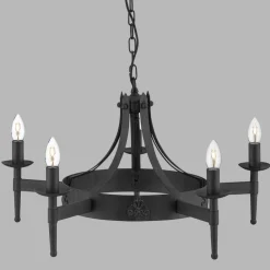 Searchlight Lysekrone Cartwheel II, 5 lyskilder Outlet