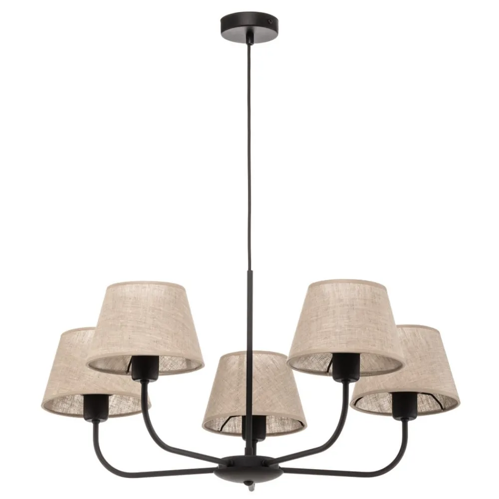 TK Lighting Lysekrone Chicago, lin skjerm med 5 lyskilder| Lysekroner|Pendellamper