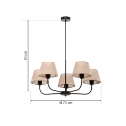 TK Lighting Lysekrone Chicago, lin skjerm med 5 lyskilder| Lysekroner|Pendellamper