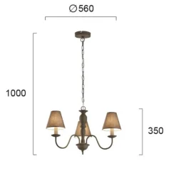 Viokef Lysekrone Fatima, grå, 3 lyskilder| Lysekroner