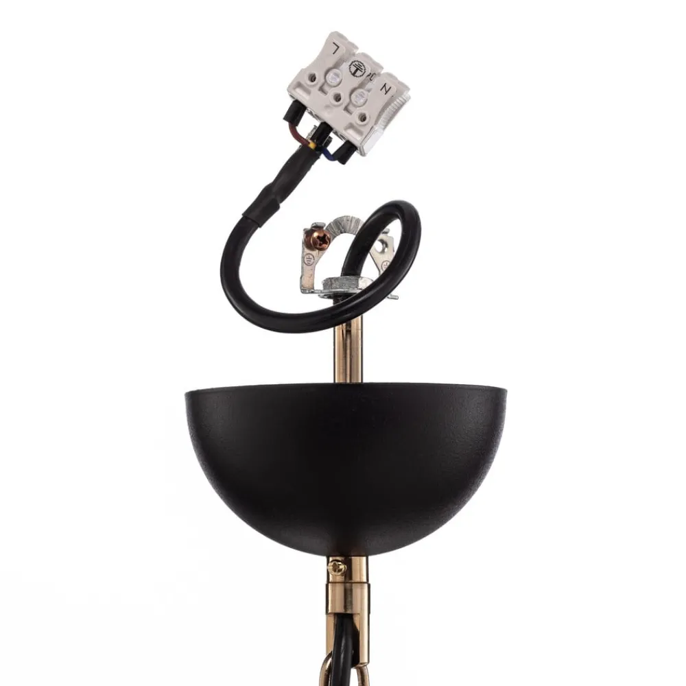 Lucea Lysekrone Ferra, messing antikk, 5 lyskilder| Lysekroner