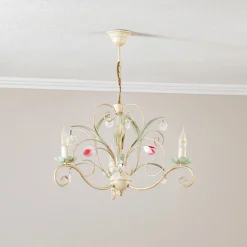 Luminex Lysekrone Florina med blomsterdekor, 3 lyskilder