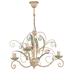 Luminex Lysekrone Florina med blomsterdekor, 3 lyskilder