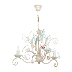 Luminex Lysekrone Florina med blomsterdekor, 3 lyskilder